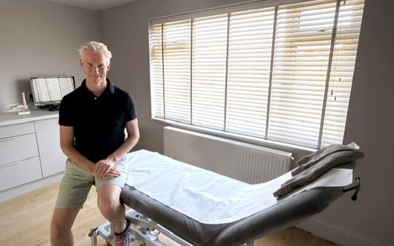 Andy Hemming in the treatment room at Porch House Clinic